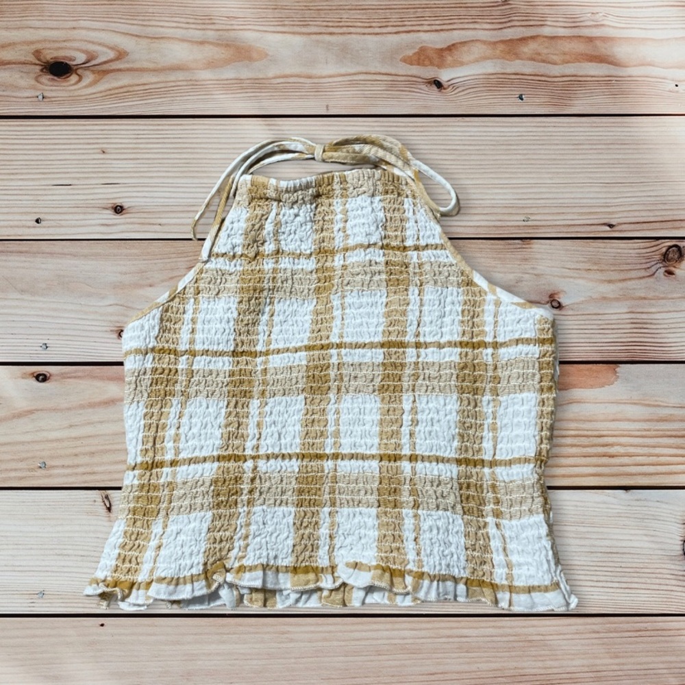 Checkered halter top